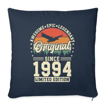 1994 : L’élégance vintage intemporelle - Housse de coussin décorative 45 x 45 cm - bleu marine - Devant