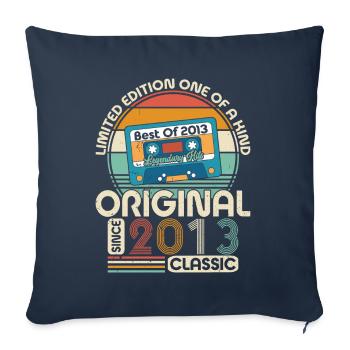 Anniversaire rétro Anniversaire 2013 - Housse de coussin décorative 45 x 45 cm - bleu marine - Devant