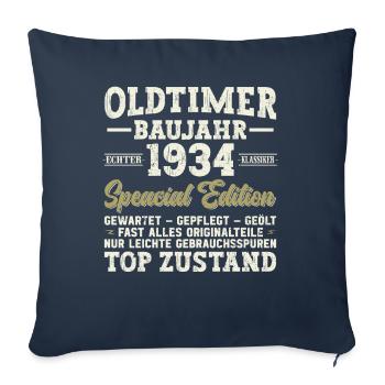 Vintage 1934 - 90. Geburtstag - Sofakissenbezug 45 x 45 cm - Navy - Vorne