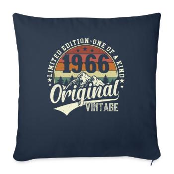Légendaire 58e anniversaire 1966 - Housse de coussin décorative 45 x 45 cm - bleu marine - Devant