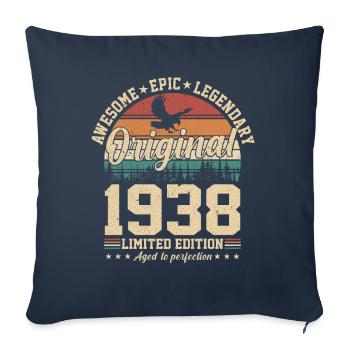Vintage 1938 Birthday - Sofa pillowcase 17,3'' x 17,3'' (45 x 45 cm) - navy - Front