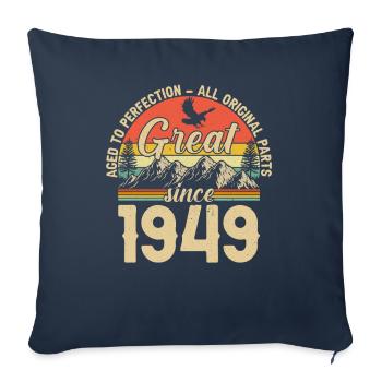 Born in 1949 - Legends turn 75 - Sofa pillowcase 17,3'' x 17,3'' (45 x 45 cm) - navy - Front