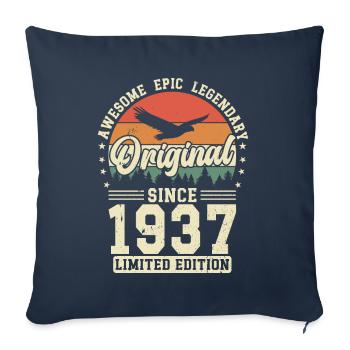 Vintage 1937 Birthday - Sofa pillowcase 17,3'' x 17,3'' (45 x 45 cm) - navy - Front