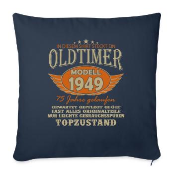 Millésime 1949 Anniversaire - Housse de coussin décorative 45 x 45 cm - bleu marine - Devant