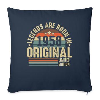 Les légendes naissent en 1958 - Housse de coussin décorative 45 x 45 cm - bleu marine - Devant