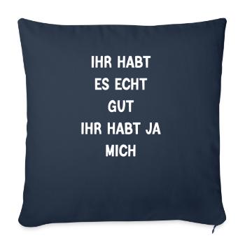 Lebensfreude Meisterwerk - Sofakissenbezug 45 x 45 cm - Navy - Vorne