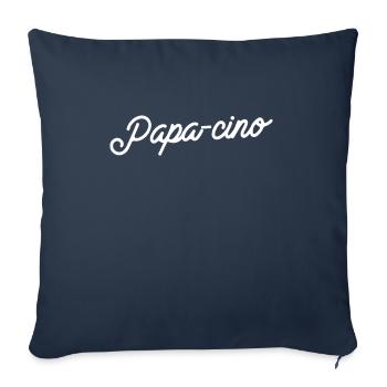 Papa-cino Bliss - Housse de coussin décorative 45 x 45 cm - bleu marine - Devant