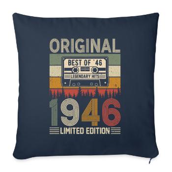 Millésime 78 - Elégance Intemporelle 1946 - Housse de coussin décorative 45 x 45 cm - bleu marine - Devant