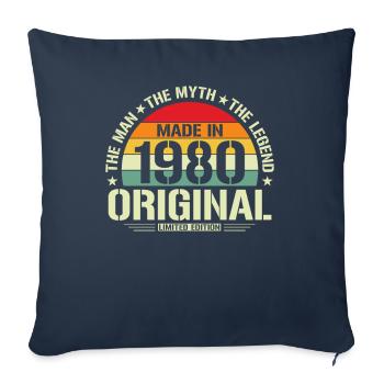 Vintage 1980 Birthday Retro Style - Sofa pillowcase 17,3'' x 17,3'' (45 x 45 cm) - navy - Front