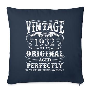 Vintage Made In January 1932 92 Years Of Being - Sofa pillowcase 17,3'' x 17,3'' (45 x 45 cm) - navy - Front