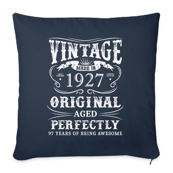 Vintage Made In January 1927 97 Years Of Being - Sofa pillowcase 17,3'' x 17,3'' (45 x 45 cm) - navy - Front