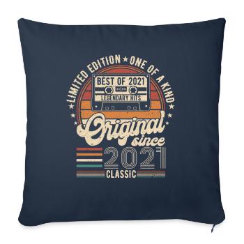 Légendaire 3e anniversaire 2021 - Housse de coussin décorative 45 x 45 cm - bleu marine - Devant