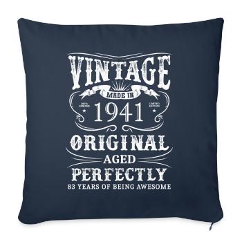 Vintage Made In 1941 83 ans d’être génial - Housse de coussin décorative 45 x 45 cm - bleu marine - Devant