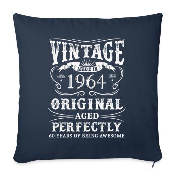 Vintage Made In 1964 60 Years Of Being Awesome - Sofa pillowcase 17,3'' x 17,3'' (45 x 45 cm) - navy - Front