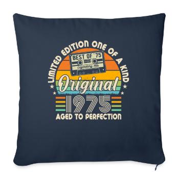 Né en 1975 Légendes - Housse de coussin décorative 45 x 45 cm - bleu marine - Devant