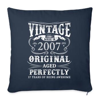 Vintage Made In 2007 17 Years Of Being Awesome - Sofa pillowcase 17,3'' x 17,3'' (45 x 45 cm) - navy - Front