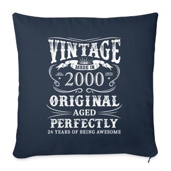 Vintage Made In 2000 24 Years Of Being Awesome - Sofa pillowcase 17,3'' x 17,3'' (45 x 45 cm) - navy - Front