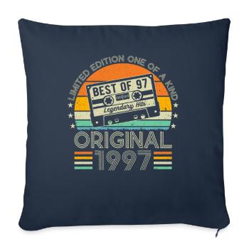 Millésime 1997 Anniversaire - Housse de coussin décorative 45 x 45 cm - bleu marine - Devant