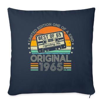 Anniversaire 60 Ans Original 1965 Cadeau Fête - Housse de coussin décorative 45 x 45 cm - bleu marine - Devant