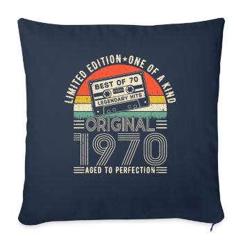 Born in 1970 Birthday 1970 Vintage 1970's - Sofa pillowcase 17,3'' x 17,3'' (45 x 45 cm) - navy - Front
