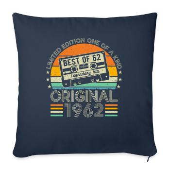 Born in 1962 Birthday 1962 Vintage 1962 - Sofa pillowcase 17,3'' x 17,3'' (45 x 45 cm) - navy - Front