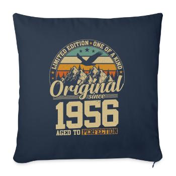 Millésime Millésime 1956 - 68 ans Original - Housse de coussin décorative 45 x 45 cm - bleu marine - Devant