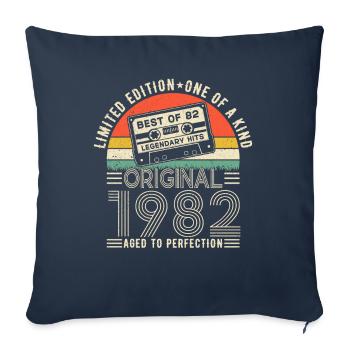 Born in 1982 Birthday 1982 Vintage 1982 - Sofa pillowcase 17,3'' x 17,3'' (45 x 45 cm) - navy - Front