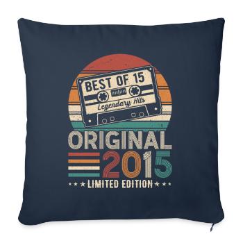 Légendaire Vintage 2015 Rétro - Housse de coussin décorative 45 x 45 cm - bleu marine - Devant