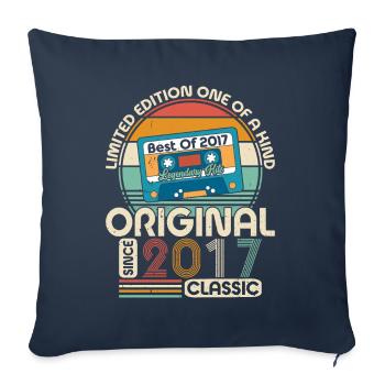 Joie du Jubilé 2017 - Housse de coussin décorative 45 x 45 cm - bleu marine - Devant