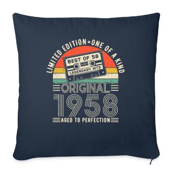 Vintage 1958 Birthday Gift - Sofa pillowcase 17,3'' x 17,3'' (45 x 45 cm) - navy - Front