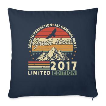 2017 - 2017 vintage - Fantastic since 2017 - Sofa pillowcase 17,3'' x 17,3'' (45 x 45 cm) - navy - Front