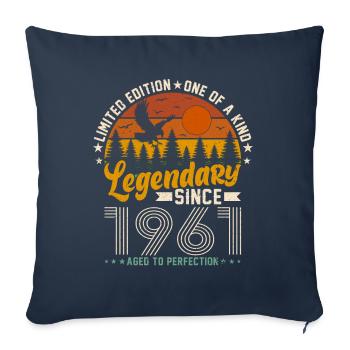 Born in 1961 Birthday 1961 Vintage 1961 - Sofa pillowcase 17,3'' x 17,3'' (45 x 45 cm) - navy - Front