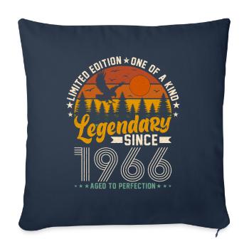 Nées en 1966 anniversaire 1966 Vintage 1966 - Housse de coussin décorative 45 x 45 cm - bleu marine - Devant
