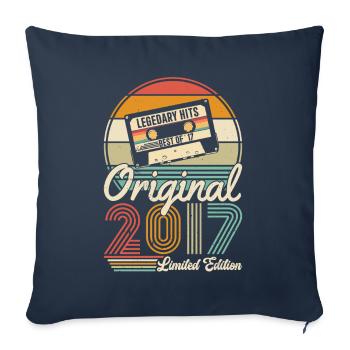 2017 - 2017 vintage - Fantastic since 2017 - Sofa pillowcase 17,3'' x 17,3'' (45 x 45 cm) - navy - Front