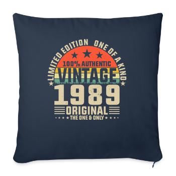 Unique 1989 Vintage Retro Design - Sofa pillowcase 17,3'' x 17,3'' (45 x 45 cm) - navy - Front
