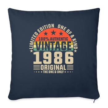 Retro Music Lover Cassette Tape 1986 Vintage - Sofa pillowcase 17,3'' x 17,3'' (45 x 45 cm) - navy - Front