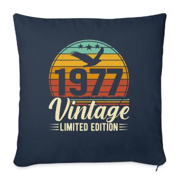 Unique 1977 Vintage Retro Design - Sofa pillowcase 17,3'' x 17,3'' (45 x 45 cm) - navy - Front
