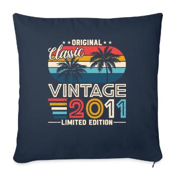 Vintage 2011 Birthday Gift - Sofa pillowcase 17,3'' x 17,3'' (45 x 45 cm) - navy - Front
