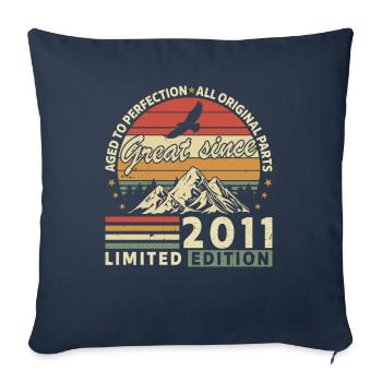 2011 - Born in 2011 - Sofa pillowcase 17,3'' x 17,3'' (45 x 45 cm) - navy - Front