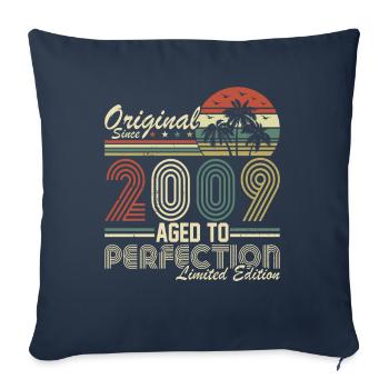 Unique 2009 Vintage Retro Artwork - Sofa pillowcase 17,3'' x 17,3'' (45 x 45 cm) - navy - Front