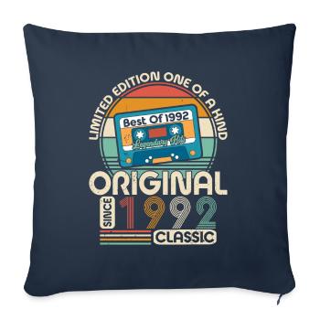 Creative 1992 Vintage Vintage Retro Design - Sofa pillowcase 17,3'' x 17,3'' (45 x 45 cm) - navy - Front