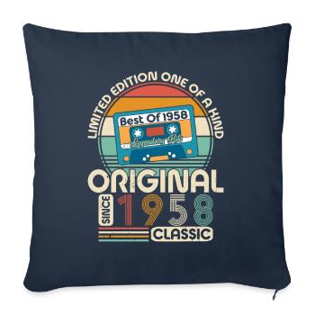 Authentic 1958 Vintage Vintage Retro - Sofa pillowcase 17,3'' x 17,3'' (45 x 45 cm) - navy - Front