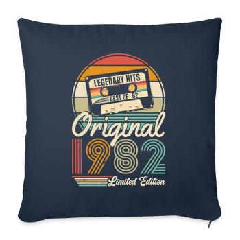 Unique 1982 Vintage Vintage Retro Design - Sofa pillowcase 17,3'' x 17,3'' (45 x 45 cm) - navy - Front