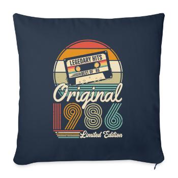 Unique 1986 Vintage Vintage Retro Design - Sofa pillowcase 17,3'' x 17,3'' (45 x 45 cm) - navy - Front