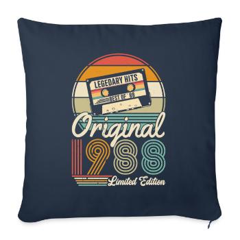 Unique 1988 Vintage Vintage Retro Design - Sofa pillowcase 17,3'' x 17,3'' (45 x 45 cm) - navy - Front