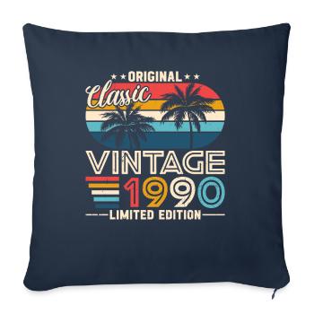Vintage 1990 - Retro Birthday Legends Tee - Sofakissenbezug 45 x 45 cm - Navy - Vorne
