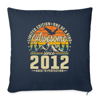 Millésime Légendaire 2012 - Anniversaire Born Legends - Housse de coussin décorative 45 x 45 cm - bleu marine - Devant