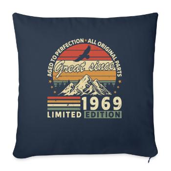 Legendary 1969 Vintage Birthday Shirt - Sofakissenbezug 45 x 45 cm - Navy - Vorne