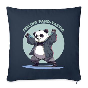 Se sentir pandastique - Housse de coussin décorative 45 x 45 cm - bleu marine - Devant
