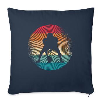 Joueur de football américain Fingerprint Football - Housse de coussin décorative 45 x 45 cm - bleu marine - Devant